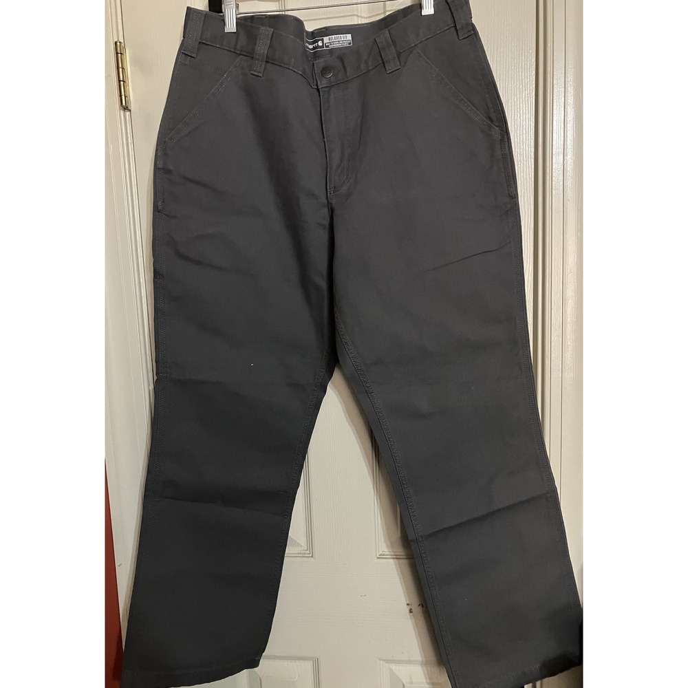 Carhartt Rugged Flex Relaxed Fit Canvas Work Pants Gray BN2291-M 34x30